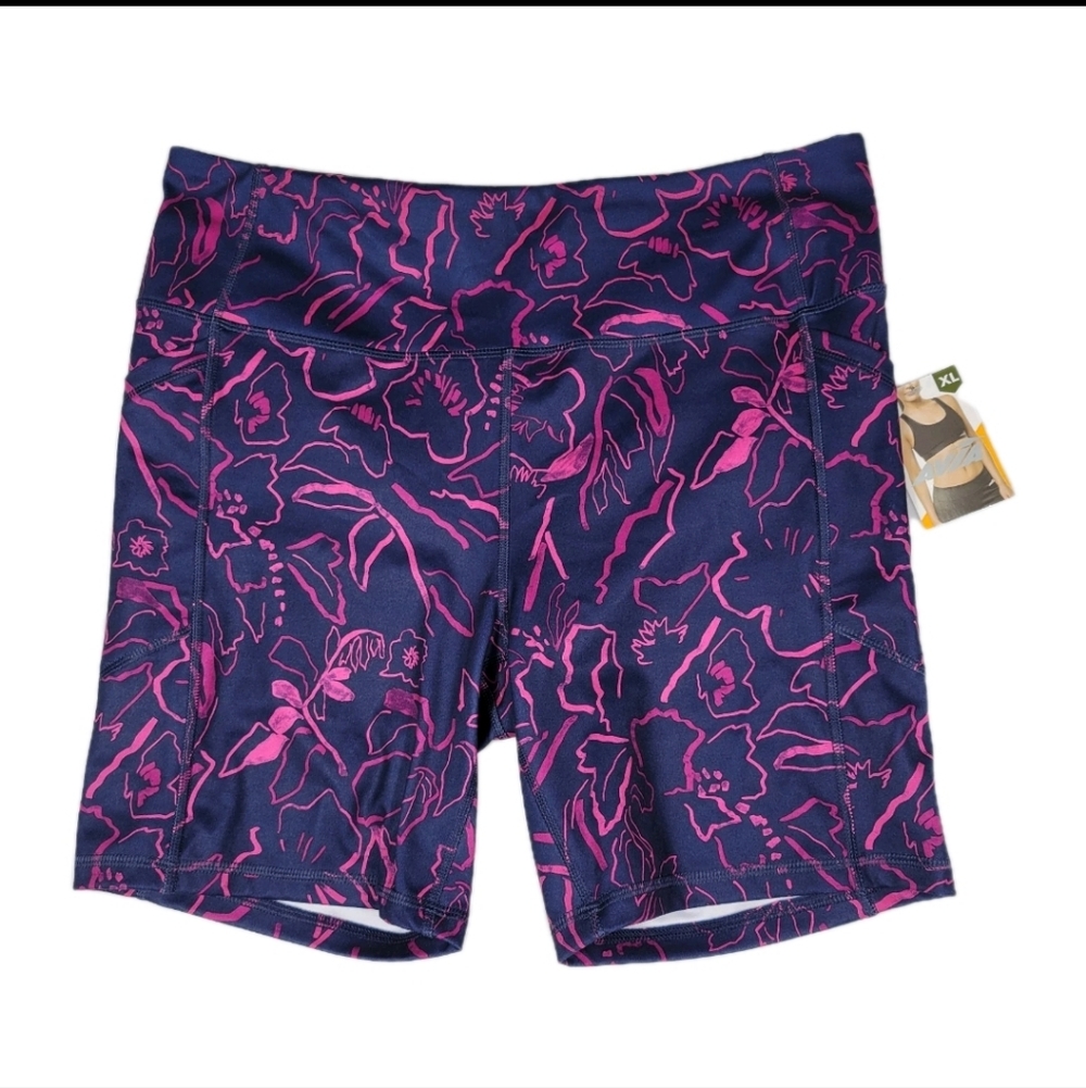 Avia Navy Bike Shorts with Pink Floral Print